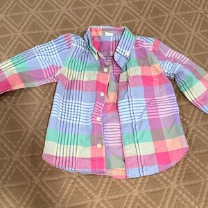 GAP Multicolor Plaid Button Down Shirt